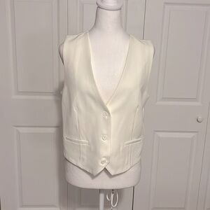 INTEMPO - New!! White Button-Front Vest - NWT - Size M